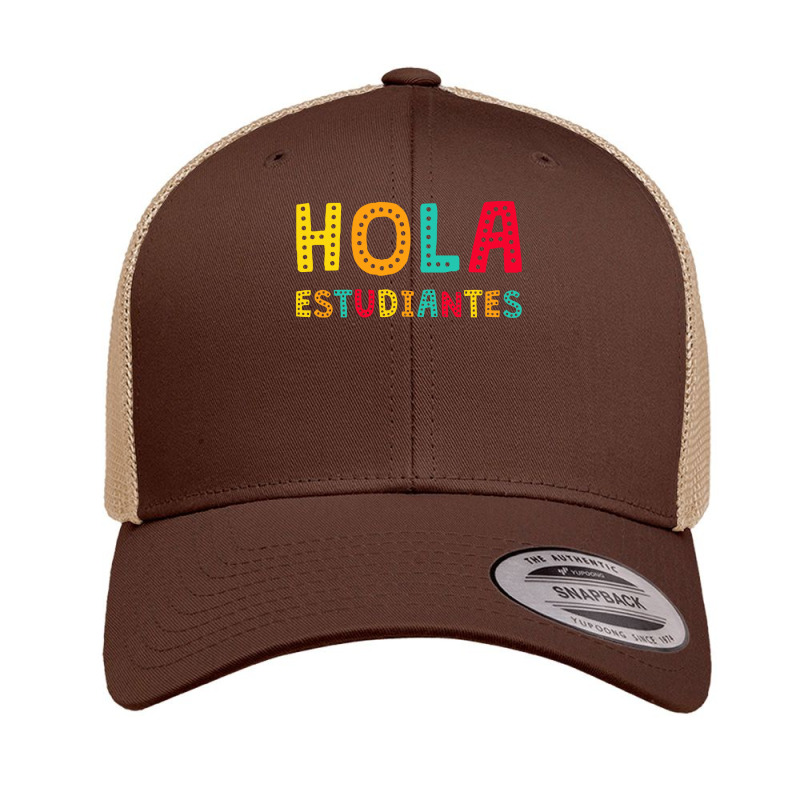 Maestra Bilingual Regalos Spanish Teacher Hola Estudiantes Long Sleeve Retro Trucker Cap by qubujasaelae | Artistshot