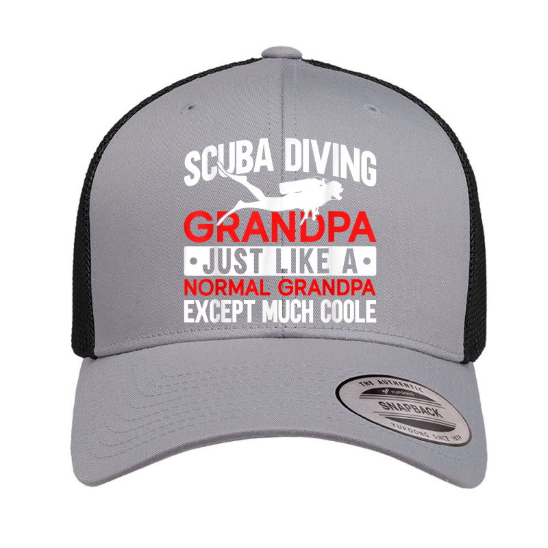 Scuba Diving Grandpa Underwater Ocean Lover Scuba Diver Retro Trucker Cap by Queenie | Artistshot