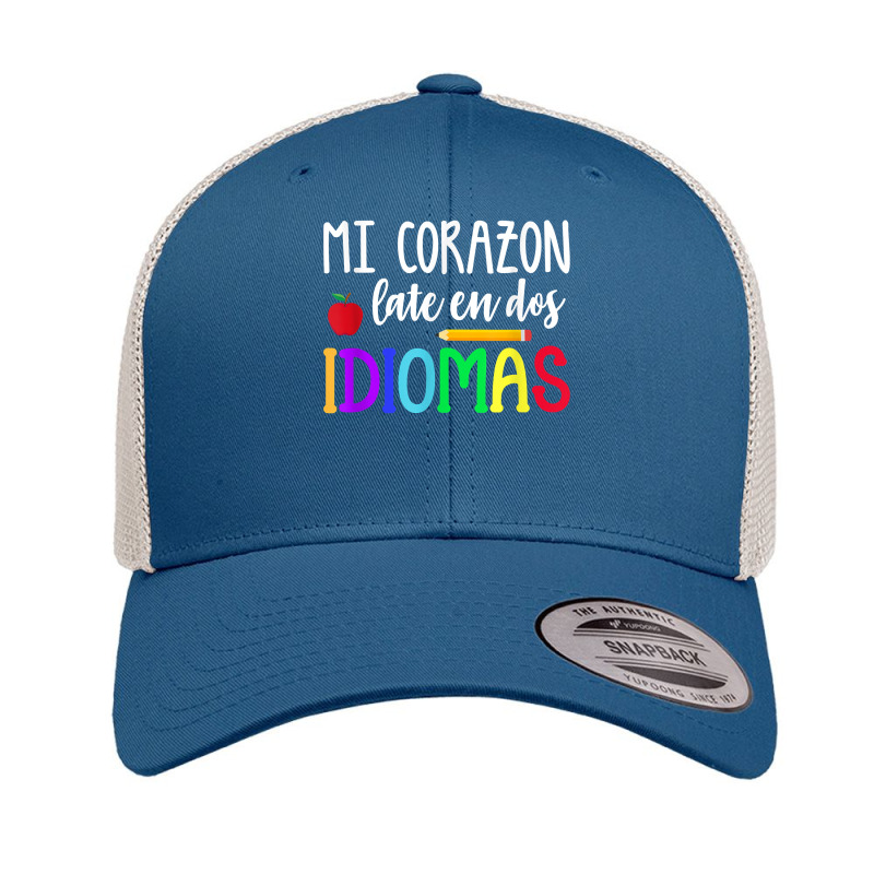 Mi Corazon Late En Dos Idiomas Bilingual T Shirt Retro Trucker Cap by cm-arts | Artistshot