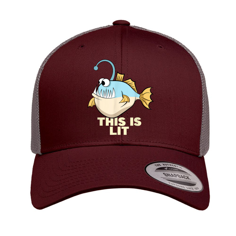 This Is Lit Angler Fish Monster Fishing Fisherman Anglerfish Retro Trucker Cap by RiekertAlennah | Artistshot