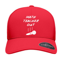 Retired Math Teacher Out Mic Drop End Of School Year Funny Design Char Seamless Cap | Artistshot