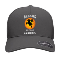 Brooms Are For Amateurs For A Halloween Witch Seamless Cap | Artistshot