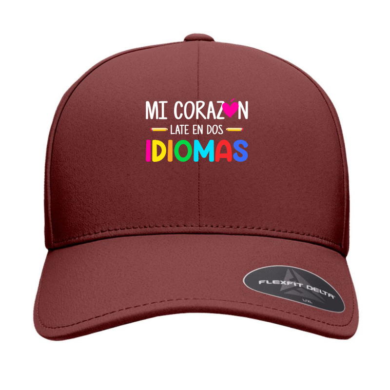 Mi Corazon Late En Dos Idiomas, Bilingual Spanish Teacher Seamless Cap by new121 | Artistshot