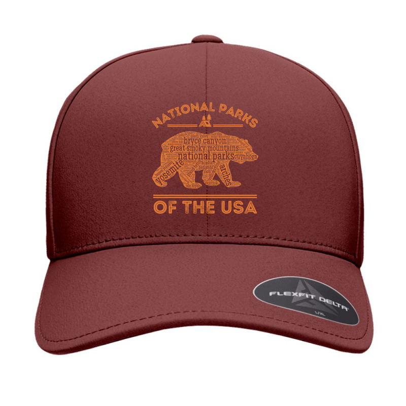 National Parks Bear Hiking Travel Camping Outdoors Retro Usa Seamless Cap | Artistshot