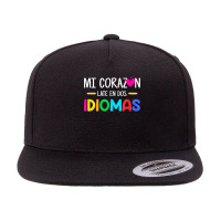 Mi Corazon Late En Dos Idiomas, Bilingual Spanish Teacher T Shirt 5 Panel Snapback Cap | Artistshot