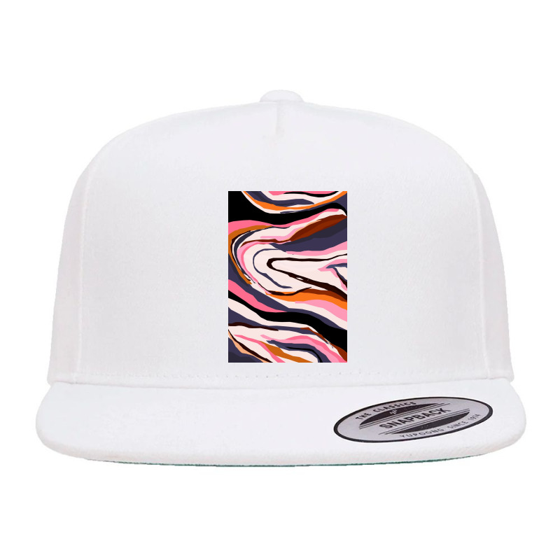 Modern Contemporer Digital Abstract Painting In Colors 5 Panel Snapback Cap | Artistshot