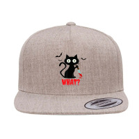 Black Cat With Knife Halloween 5 Panel Snapback Cap | Artistshot