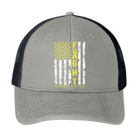 American Flag Gold Ribbon Fight Childhood Cancer Awareness Pa Trucker Cap | Artistshot