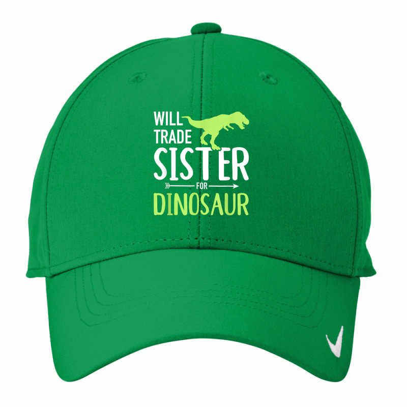 Will Trade Sister For Dinosaur Brother T Shirt Nike Dri-FIT Cap by rainandehay | Artistshot