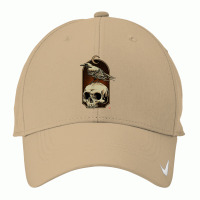 Edgar Allan Poe Nevermore Skull And Raven Memento Mori Nike Dri-fit Cap | Artistshot