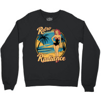 Retro Radiance Beach Art With Palm Trees Crewneck Sweatshirt | Artistshot