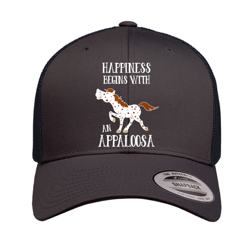 Happiness Begins With An Appaloosa Red Roan Horse Retro Trucker Cap | Artistshot