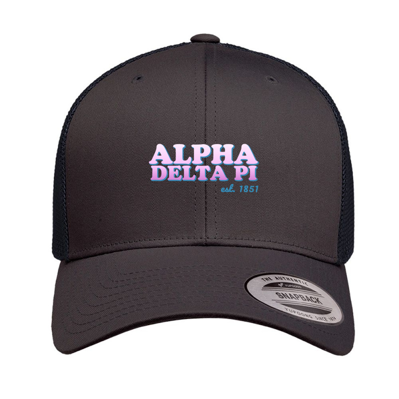 Alpha Delta Pi Ombre Letters, Comfort Colors Chambray Long Sleeve Shir Retro Trucker Cap by cm-arts | Artistshot