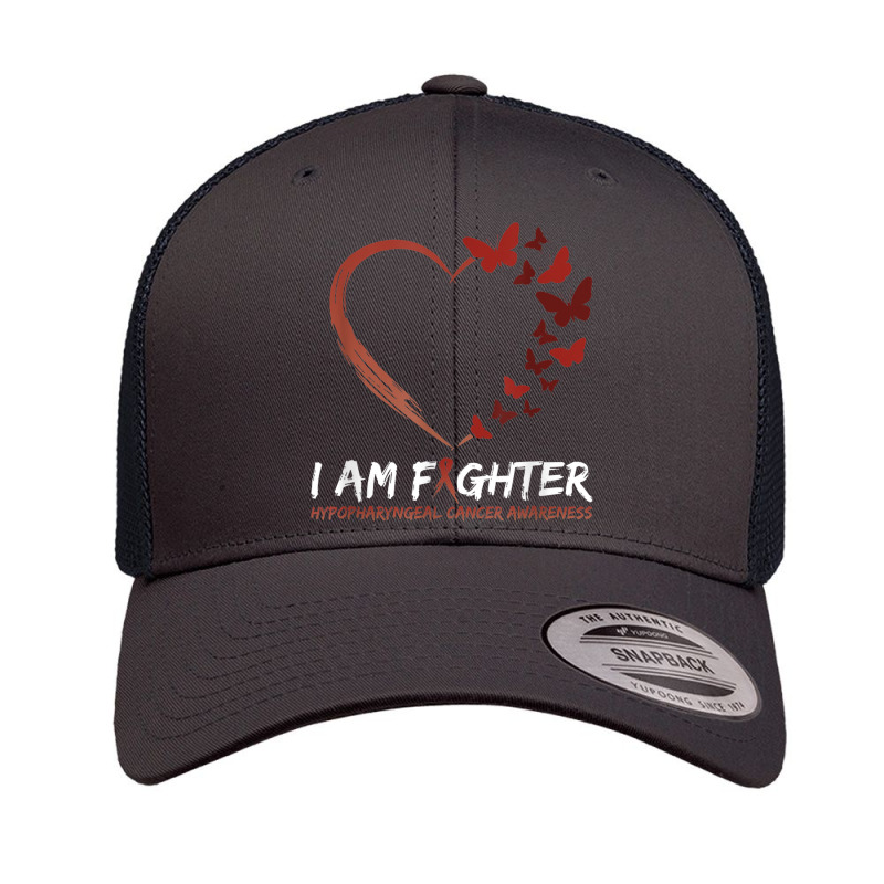 I Am Fighter Hypopharyngeal Cancer Awareness Shirt Butterfly Retro Trucker Cap | Artistshot