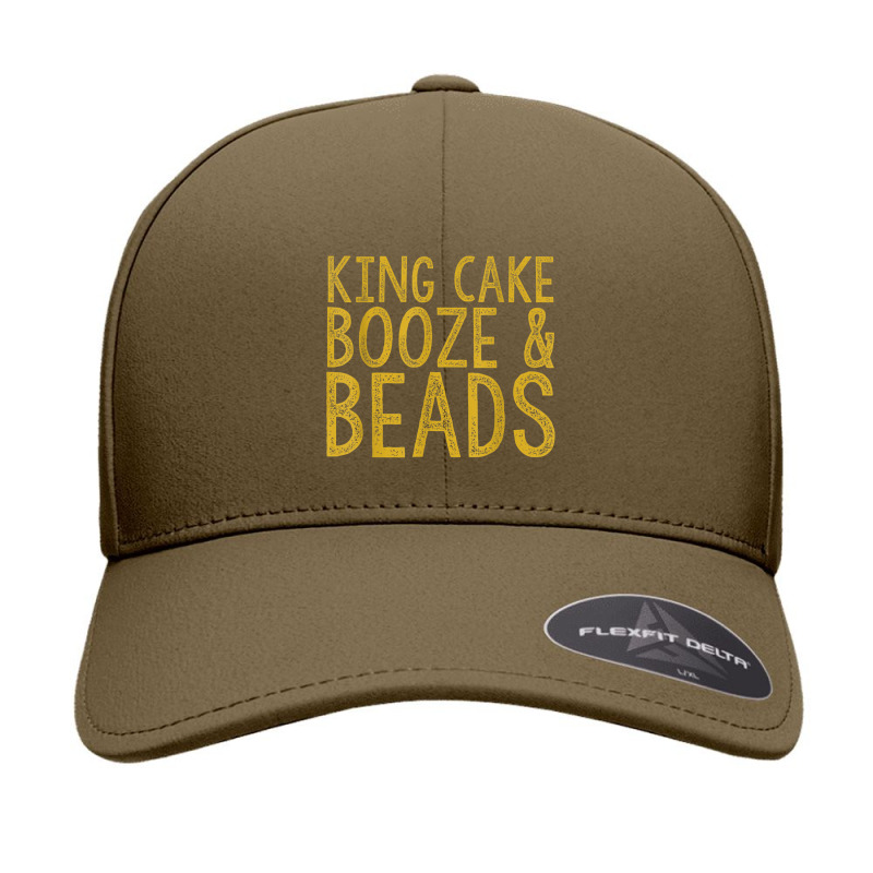 King Cake Booze & Beads Mardi Gras Gold T Shirt Seamless Cap | Artistshot