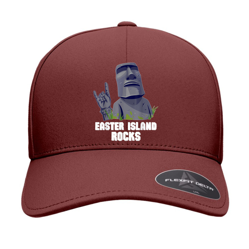 Easter Island Rocks Moai Statue Rapa Nui Rock Music Seamless Cap | Artistshot