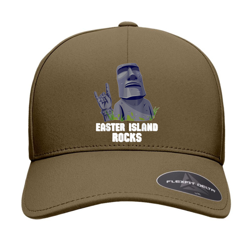 Easter Island Rocks Moai Statue Rapa Nui Rock Music Seamless Cap | Artistshot