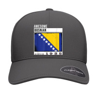 Awesome Bosnian Since 1935   Bosnian 87th Birthday Seamless Cap | Artistshot