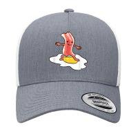 Kawaii Bacon Surfing On Fried Egg Breakfast Egg And Bacon For Fans Yupoong Trucker Cap | Artistshot