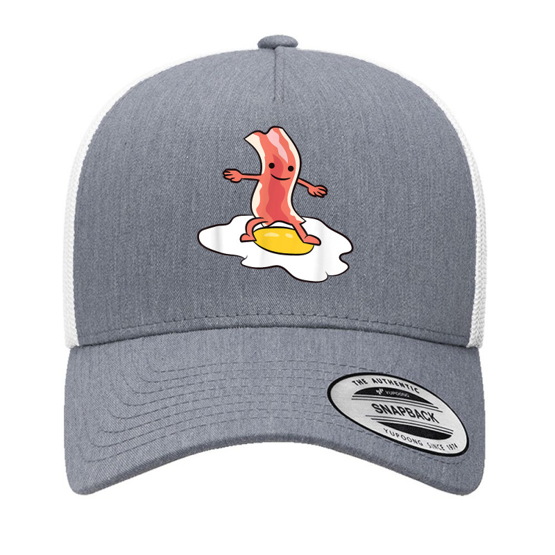 Kawaii Bacon Surfing On Fried Egg Breakfast Egg And Bacon For Fans Yupoong Trucker Cap by BethelThrift | Artistshot