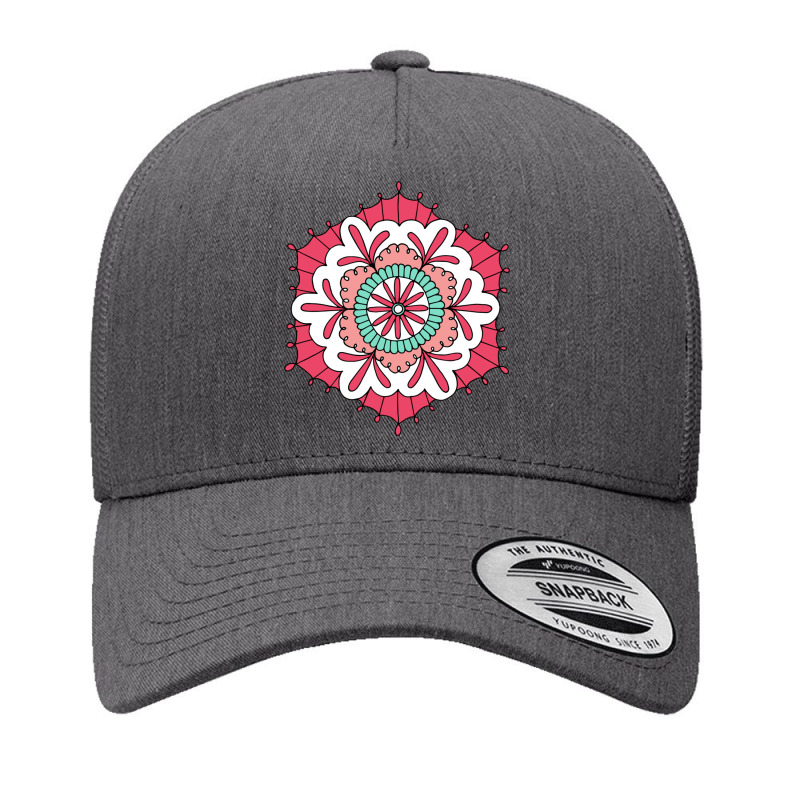 Pink Fin Mandala Circle  Spiritual Yoga Sweatshirt Yupoong Trucker Cap | Artistshot