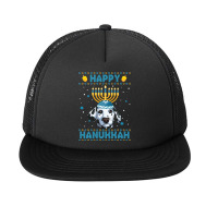 Dalmatian Dog Mens Happy Hanukkah Dalmatian Hanukkah Ugly Sweater Chri Foam Snapback Hat | Artistshot