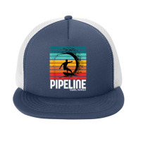 Surf Pipeline Oahu Beach Vintage Retro Surfing T Shirt Foam Snapback Hat | Artistshot