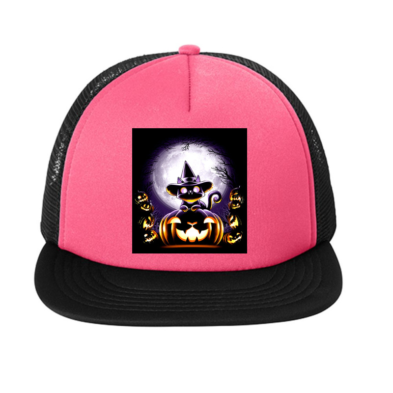 Witch Cat Night Foam Snapback hat by RamaArt | Artistshot