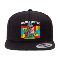 Master Builder Funny Building Blocks T-rex Dinosaur Characters Video G 5 Panel Snapback Cap | Artistshot