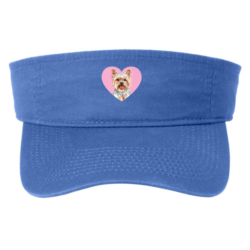 Yorkshire Terrier Valentines Day Pink Heart Yorkie Dog Lover Premium T Fashion Visor by NatalieRoseHeinz | Artistshot