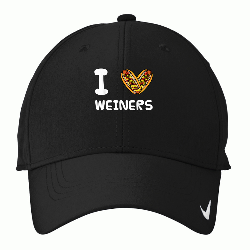 I Love Weiners Hotdogs Frankfurter Wiener Frank Sausage Bun T Shirt Nike Dri-FIT Cap by alaizws | Artistshot