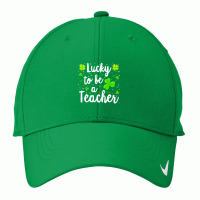 St Patricks Day Teacher  Lucky To Be A Teacher Nike Dri-fit Cap | Artistshot