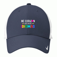 Mi Corazon Late En Dos Idiomas, Bilingual Spanish Teacher Nike Dri-fit Cap | Artistshot