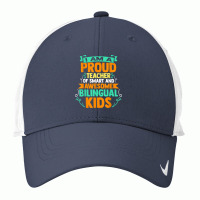 Proud School Teacher Bilingual Kids T Shirt Nike Dri-fit Cap | Artistshot