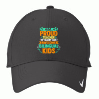 Proud School Teacher Bilingual Kids T Shirt Nike Dri-fit Cap | Artistshot