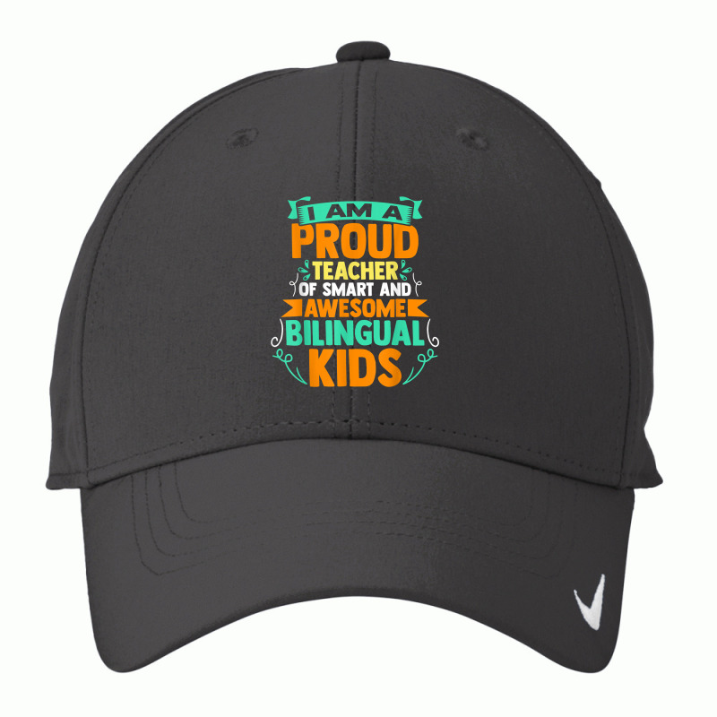 Proud School Teacher Bilingual Kids T Shirt Nike Dri-FIT Cap by morelypylagertq | Artistshot