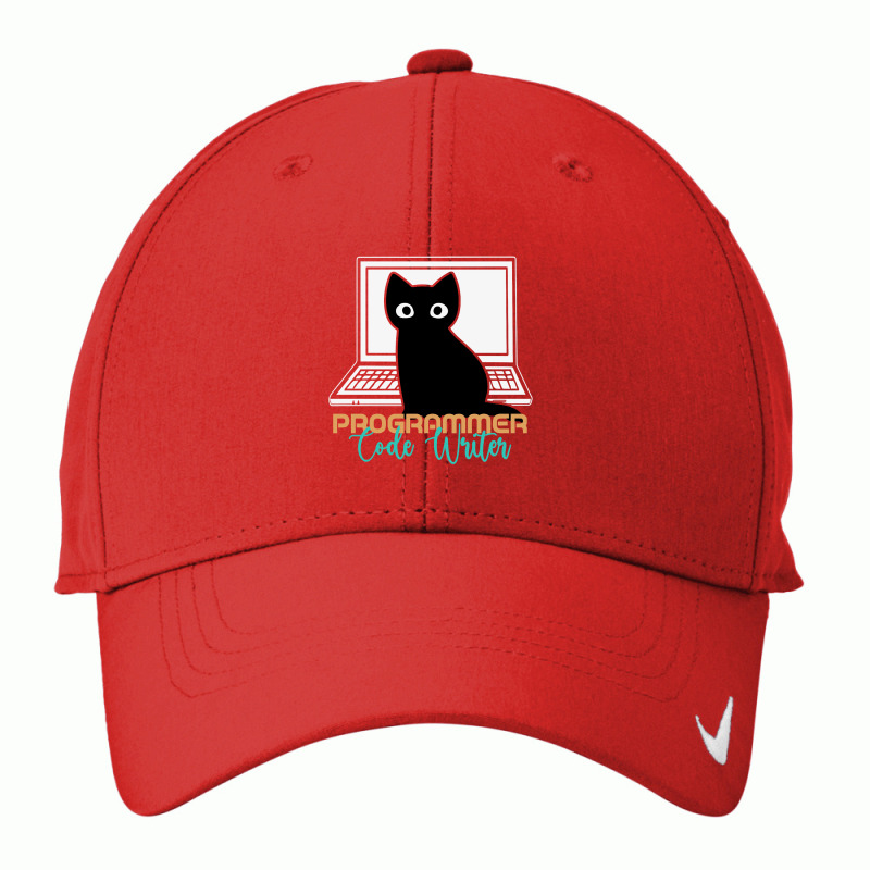 Funny Cat Programmer Code Writer Programming Codin Nike Dri-fit Cap | Artistshot