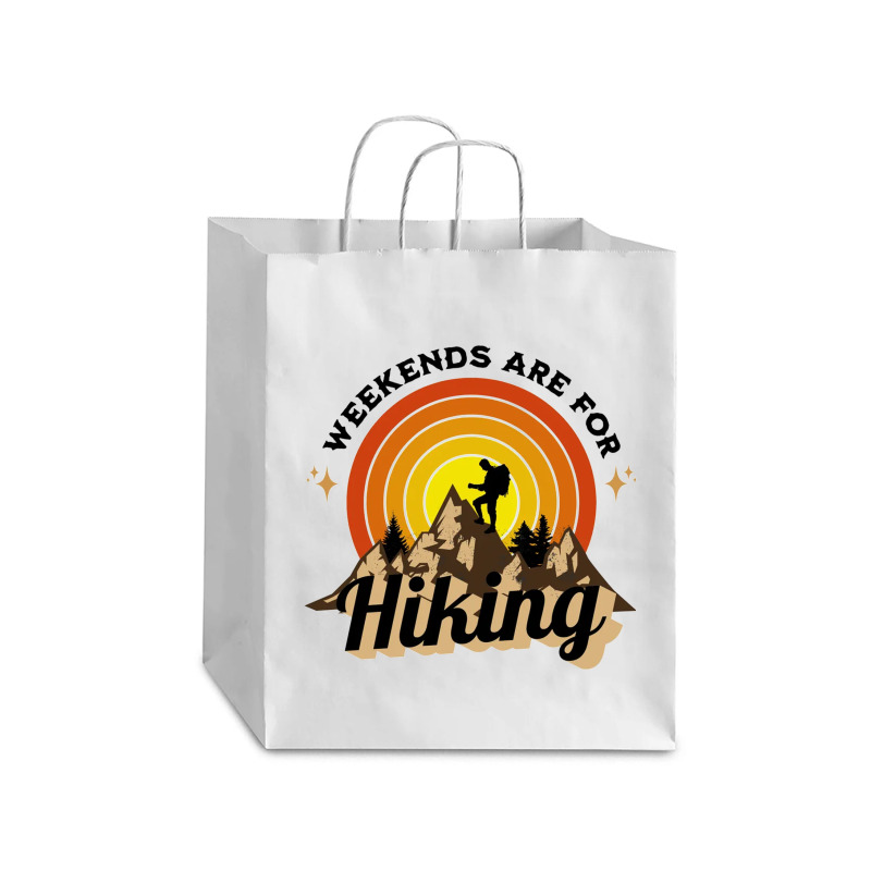 Weekends Are For Hiking Debie Paper Bag - 10 X 5 X 13 | Artistshot