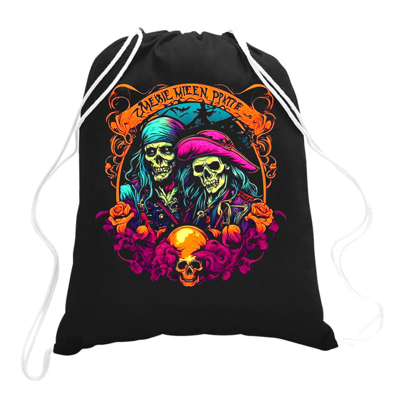 Zombie Pirate Spectral Drawstring Bags | Artistshot