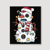 Zombie Snowman Portrait Canvas Print | Artistshot