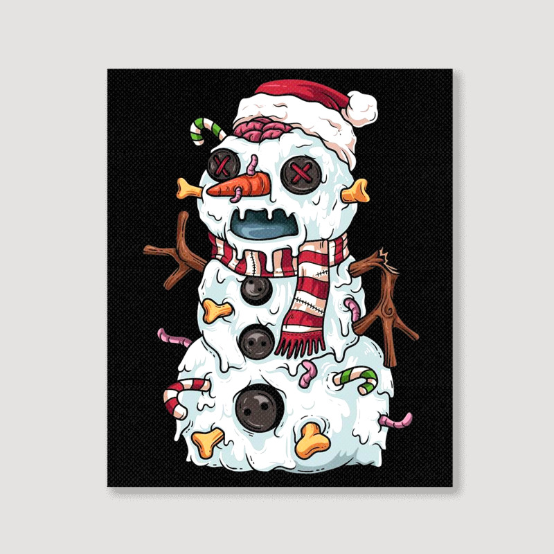 Zombie Snowman Portrait Canvas Print | Artistshot