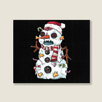 Zombie Snowman Landscape Canvas Print | Artistshot