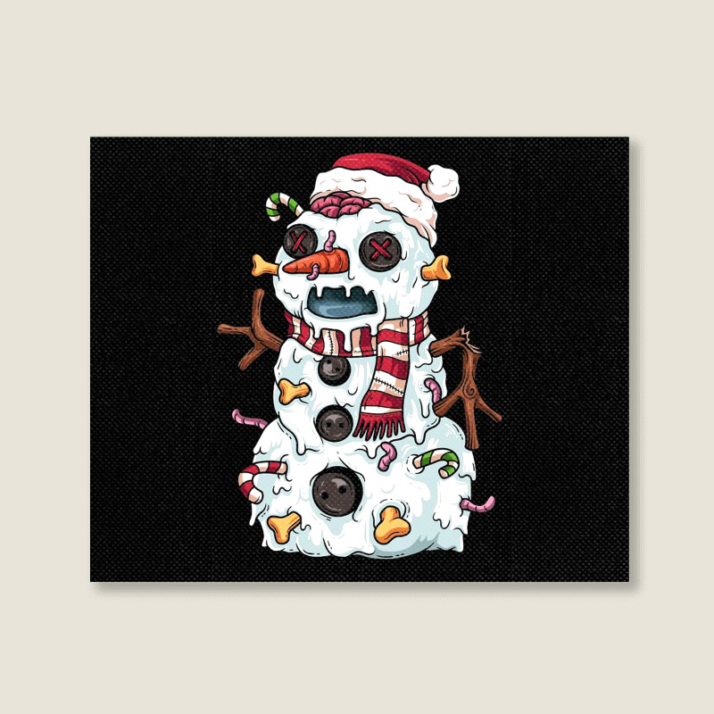 Zombie Snowman Landscape Canvas Print | Artistshot