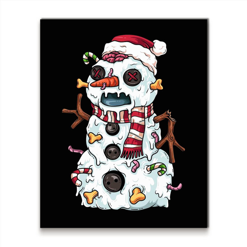 Zombie Snowman Metal Print Vertical | Artistshot