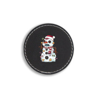 Zombie Snowman Round Leatherette Patch | Artistshot