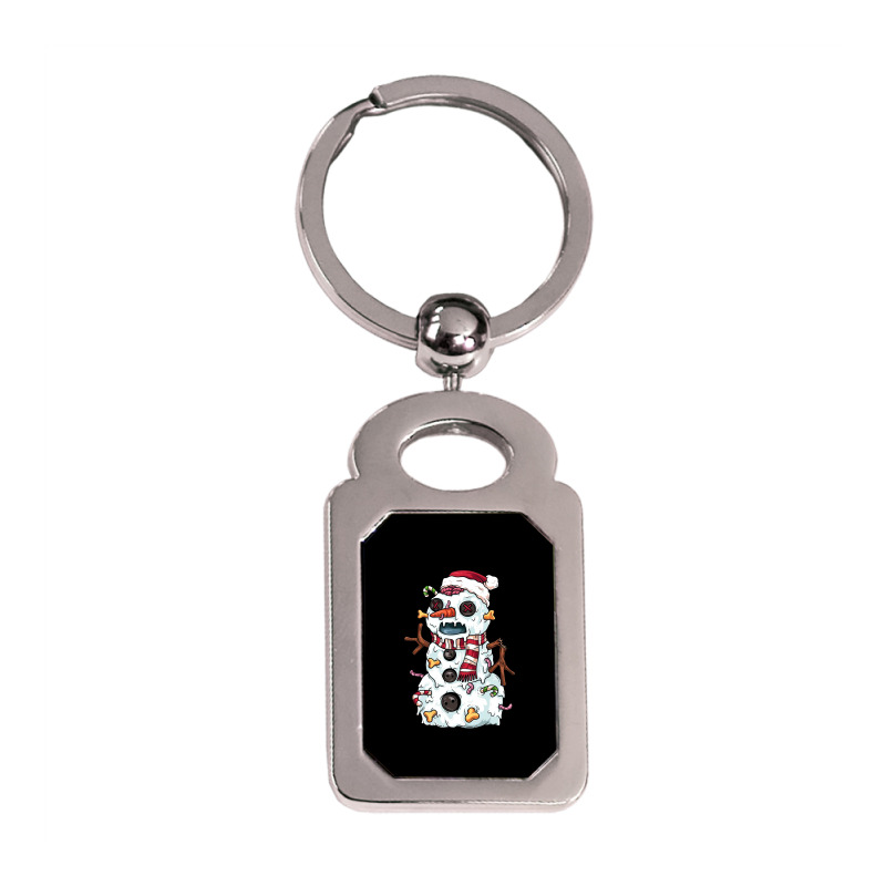 Zombie Snowman Silver Rectangle Keychain | Artistshot