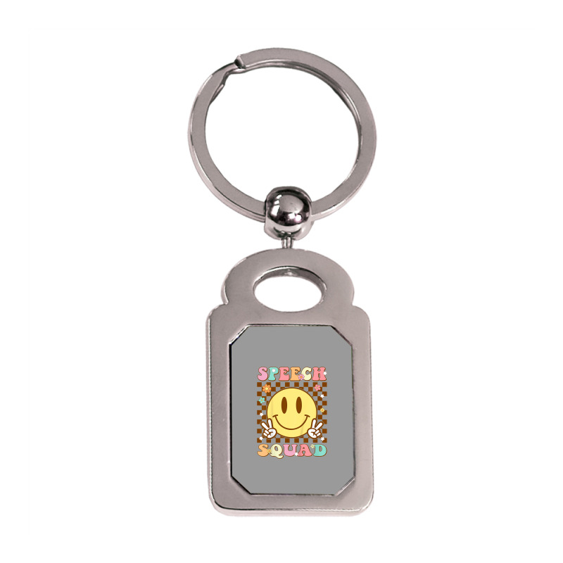 Funny Speech Squad Silver Rectangle Keychain | Artistshot