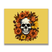 Skull And Flowers Metal Print Horizontal | Artistshot