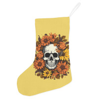 Skull And Flowers Holiday Stocking | Artistshot