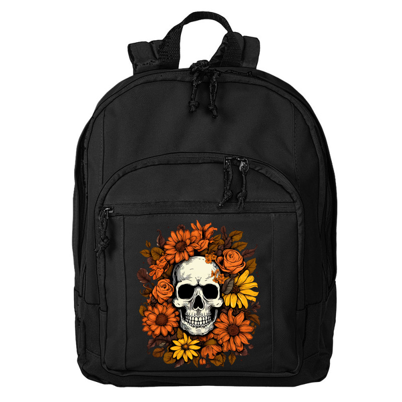 Skull And Flowers Basic Backpack | Artistshot